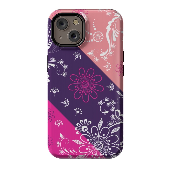 iPhone 14 StrongFit Diagonal Flowers by Rossy Villarreal