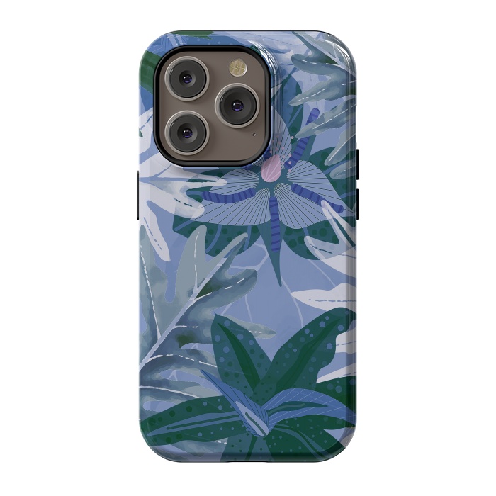 iPhone 14 Pro StrongFit Blue Purple Aloha Tropical Jungle  by  Utart