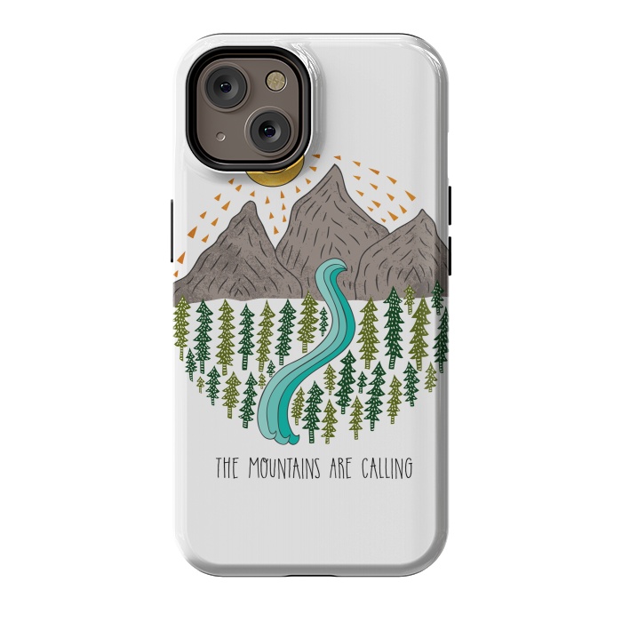 iPhone 14 StrongFit Mountains Are Calling by Pom Graphic Design