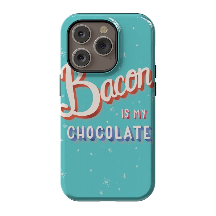 iPhone 14 Pro StrongFit Bacon is my chocolate hand lettering typography modern poster design by Jelena Obradovic