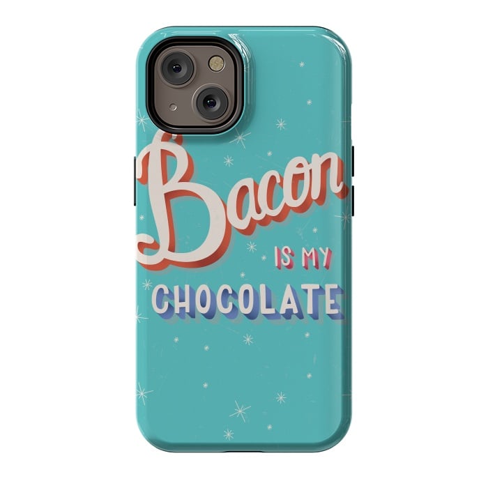 iPhone 14 StrongFit Bacon is my chocolate hand lettering typography modern poster design by Jelena Obradovic