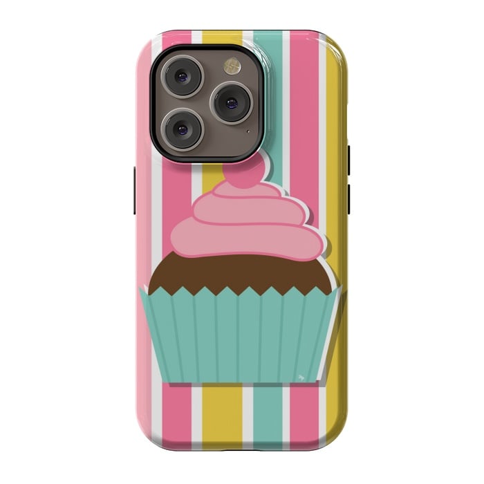 iPhone 14 Pro StrongFit Colorful cupcake by Martina