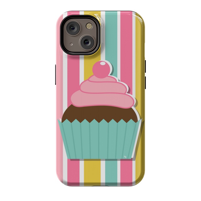 iPhone 14 StrongFit Colorful cupcake by Martina