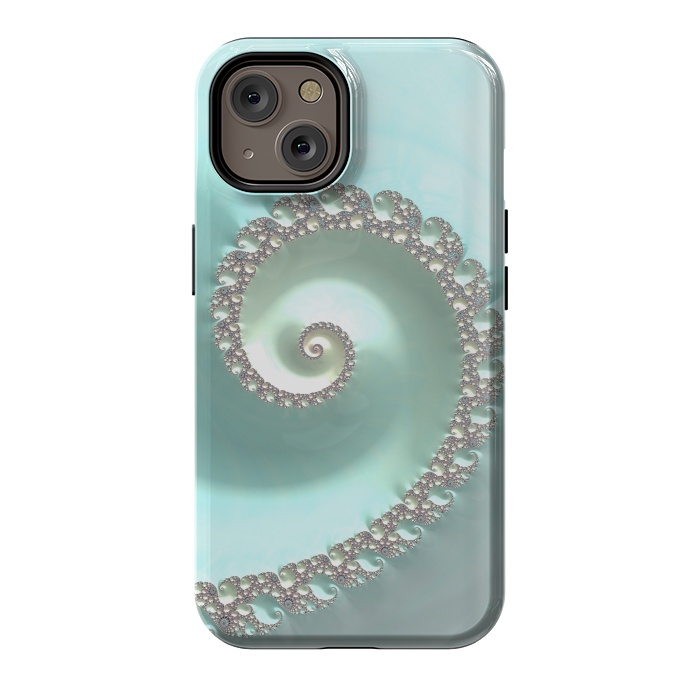 iPhone 14 StrongFit Fantastic Turquoise Fractal by Andrea Haase