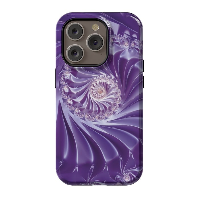 iPhone 14 Pro StrongFit Purple Fractal Fantasies by Andrea Haase