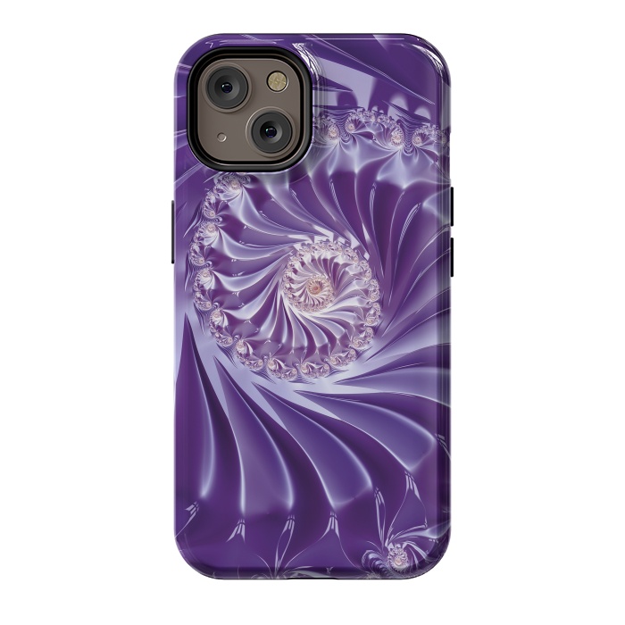 iPhone 14 StrongFit Purple Fractal Fantasies by Andrea Haase
