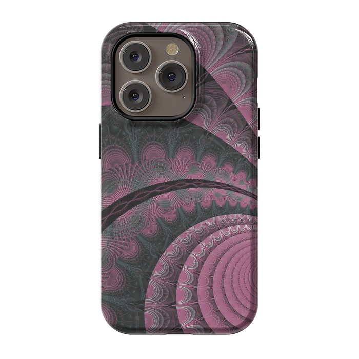 iPhone 14 Pro StrongFit Pink Fractal Design by Andrea Haase