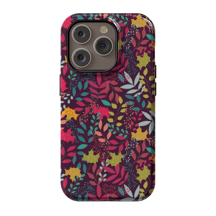 iPhone 14 Pro StrongFit Autumn seamless pattern by Jelena Obradovic