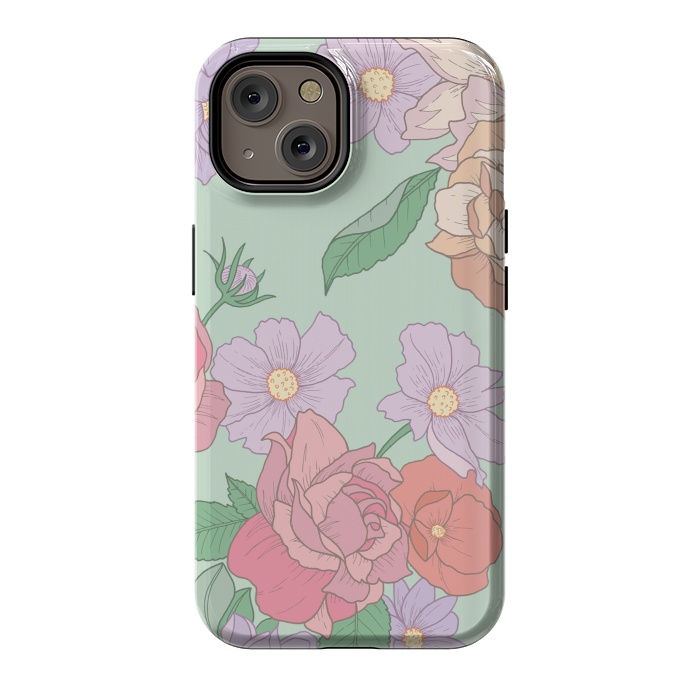 iPhone 14 StrongFit Green Floral Bouquet Print by Becky Starsmore