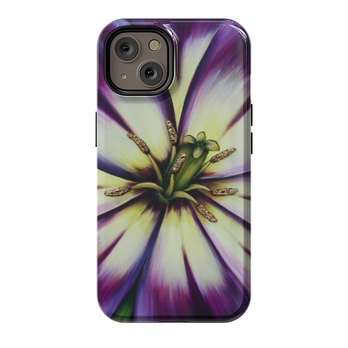 iPhone 14 StrongFit Plum Tulip by Denise Cassidy Wood