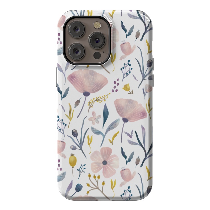 iPhone 14 Pro max StrongFit Delicate Pastel Floral by Noonday Design