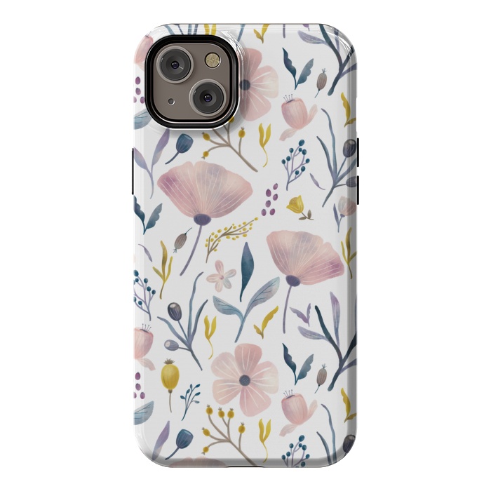 iPhone 14 Plus StrongFit Delicate Pastel Floral by Noonday Design