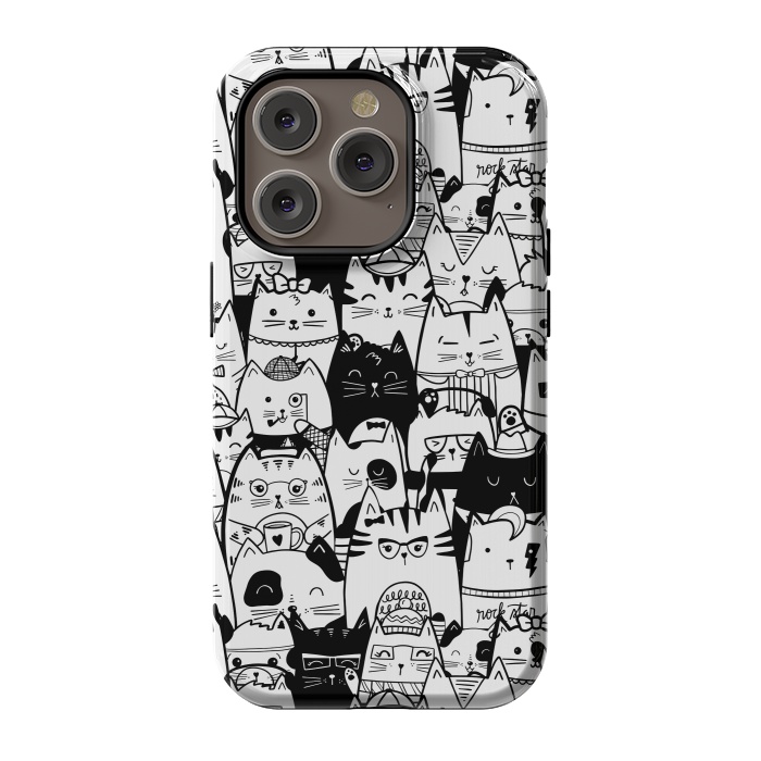 iPhone 14 Pro StrongFit Itty Bitty Kitty Committee by Noonday Design