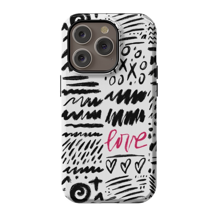 iPhone 14 Pro StrongFit Love Scribbles by Noonday Design