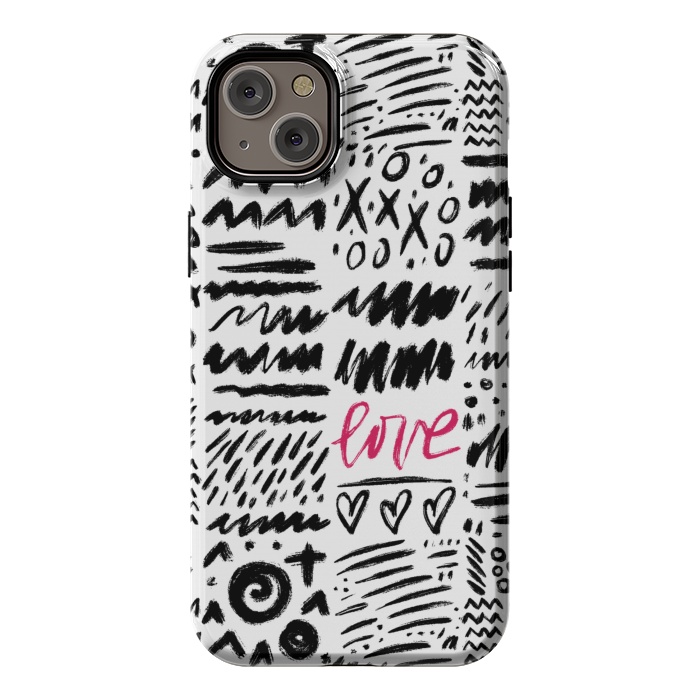 iPhone 14 Plus StrongFit Love Scribbles by Noonday Design