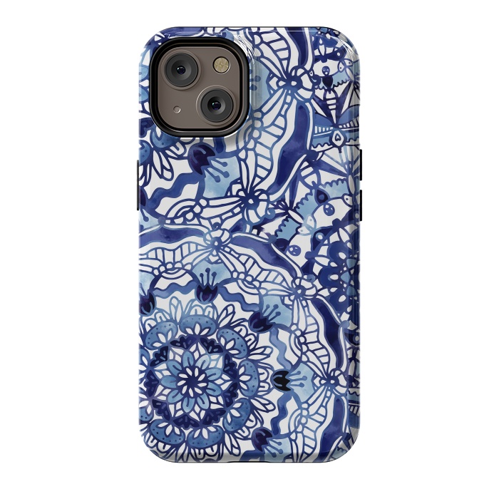 iPhone 14 StrongFit Delft Blue Mandalas by Noonday Design
