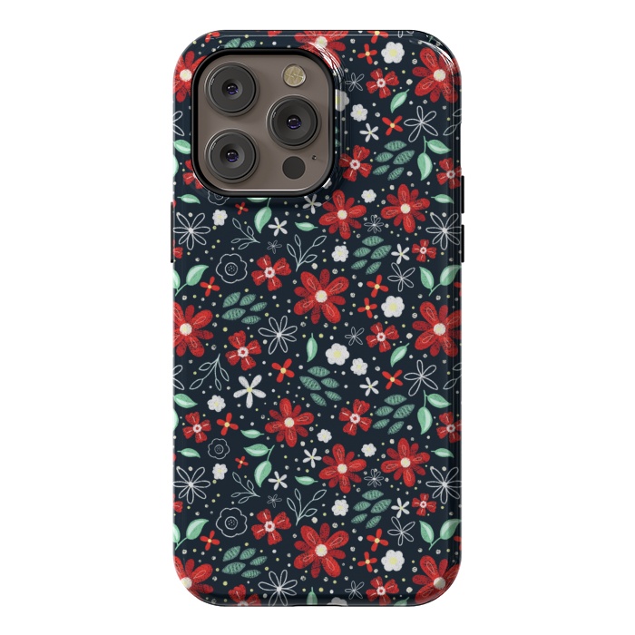 iPhone 14 Pro max StrongFit Little Christmas Flowers by Noonday Design