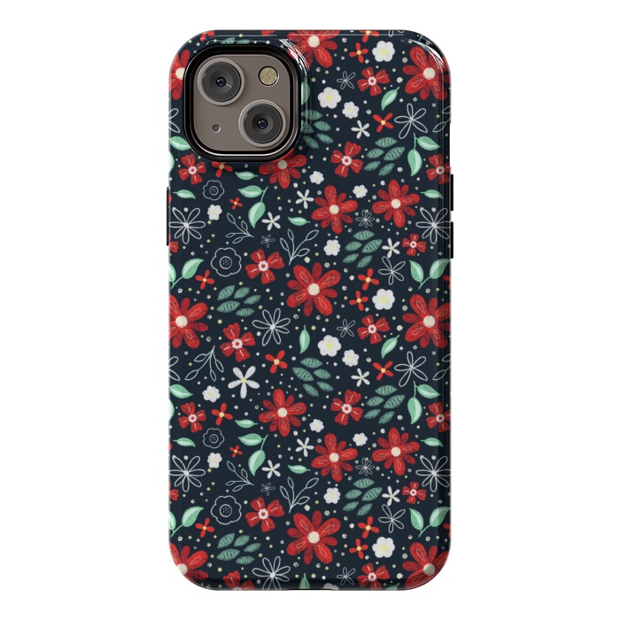 iPhone 14 Plus StrongFit Little Christmas Flowers by Noonday Design