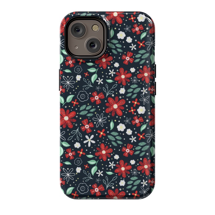 iPhone 14 StrongFit Little Christmas Flowers by Noonday Design