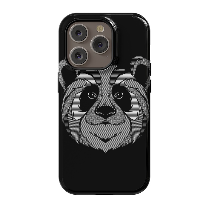 iPhone 14 Pro StrongFit Panda Zentangle by Afif Quilimo