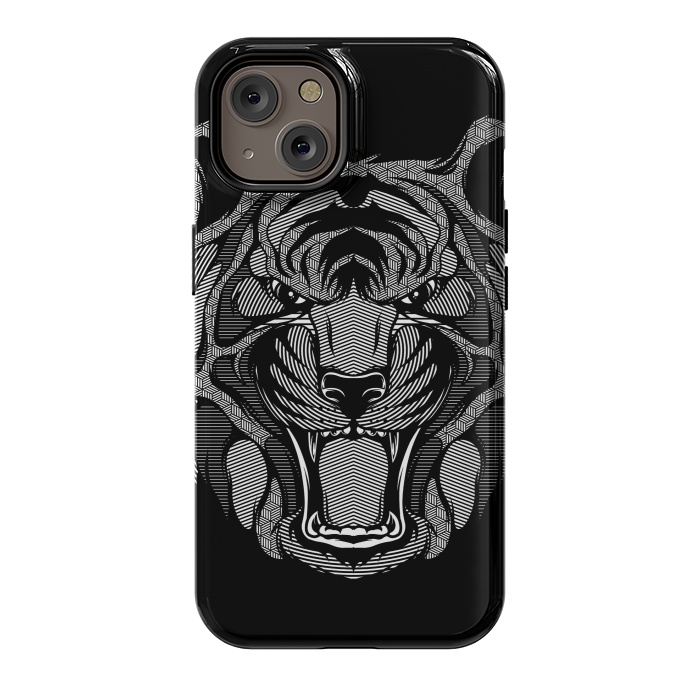 iPhone 14 StrongFit Tiger Zentangle by Afif Quilimo
