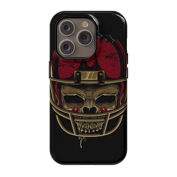 iPhone 14 Pro StrongFit American Football Skull by Afif Quilimo
