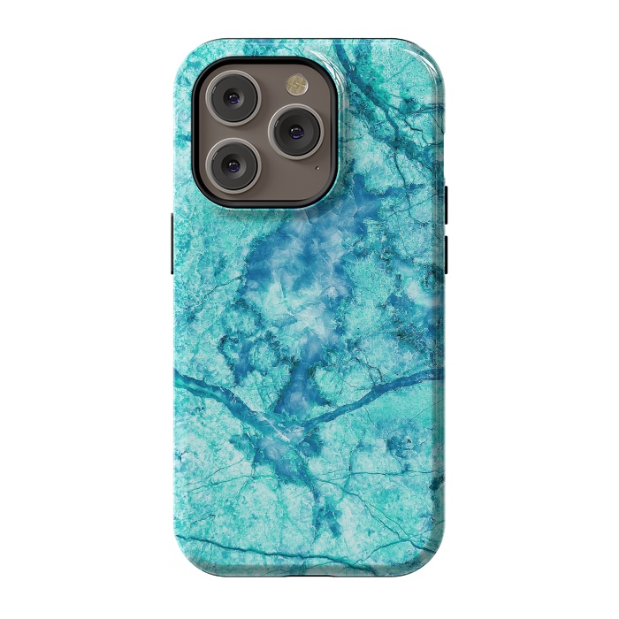 iPhone 14 Pro StrongFit Turquoise Marble by Art Design Works