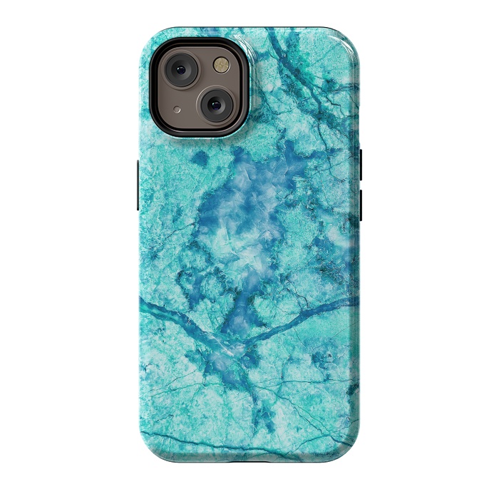 iPhone 14 StrongFit Turquoise Marble by Art Design Works
