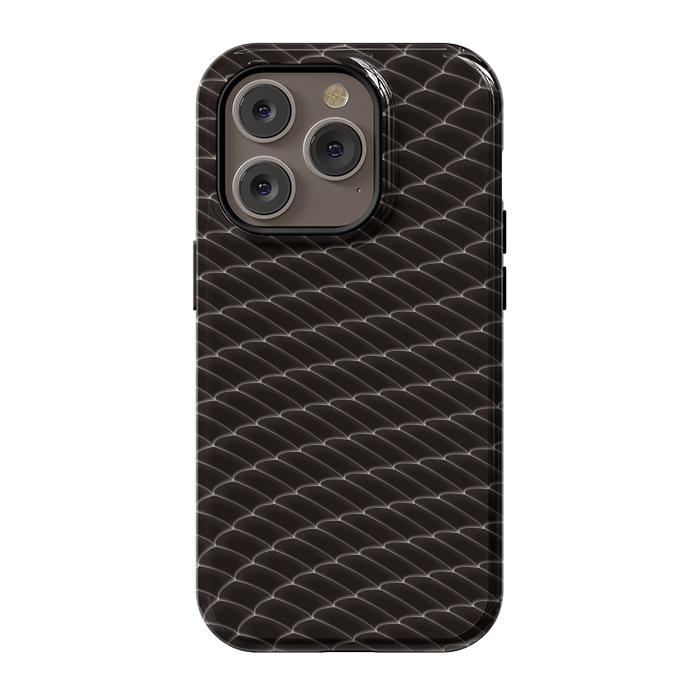 iPhone 14 Pro StrongFit Black Snake Scale Pattern by Art Design Works