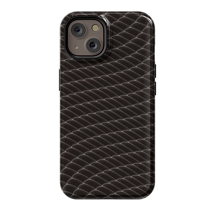 iPhone 14 StrongFit Black Snake Scale Pattern by Art Design Works