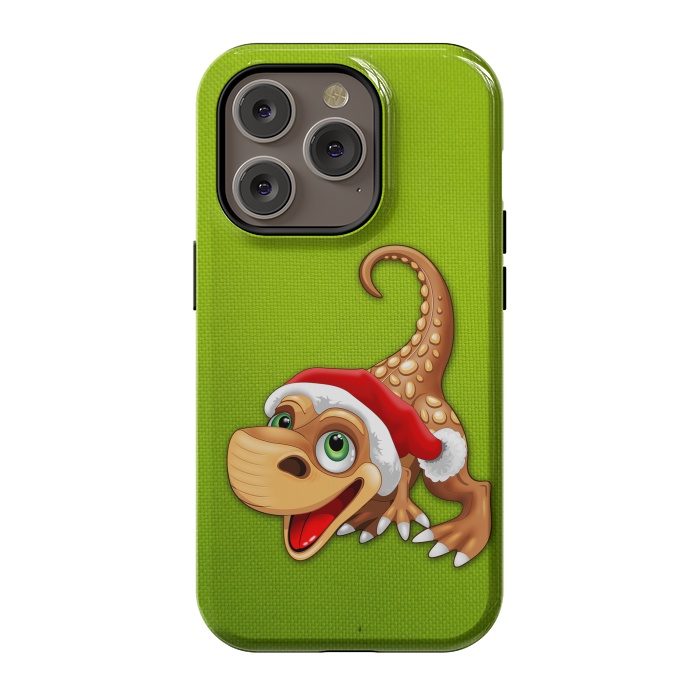 iPhone 14 Pro StrongFit Dinosaur Baby Cute Santa Claus by BluedarkArt