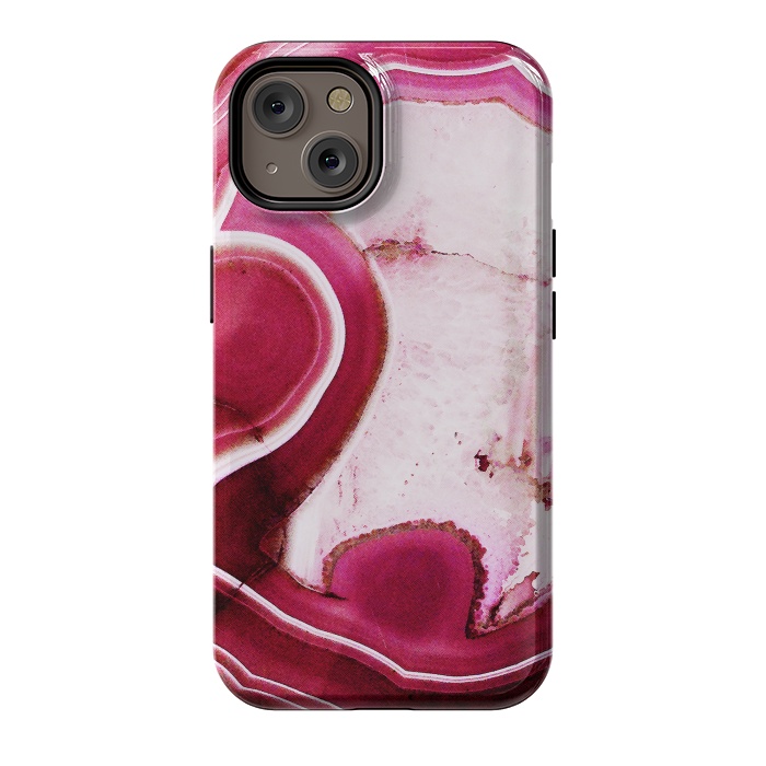 iPhone 14 StrongFit Vibrant pink agate marble by Oana 