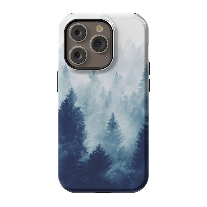 iPhone 14 Pro StrongFit Foggy Woods I by ''CVogiatzi.