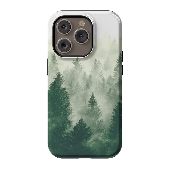 iPhone 14 Pro StrongFit Foggy Woods III by ''CVogiatzi.