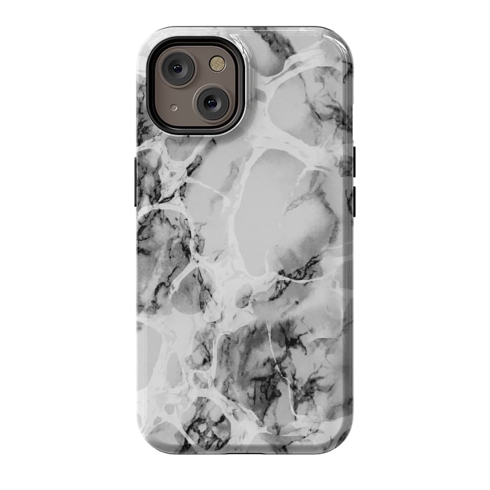 iPhone 14 StrongFit White gray marble artistic texture by Oana 