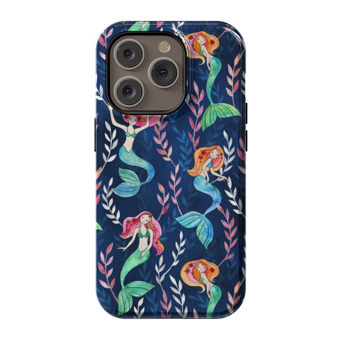 iPhone 14 Pro StrongFit Little Merry Mermaids by Micklyn Le Feuvre
