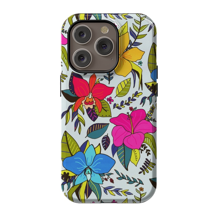 iPhone 14 Pro StrongFit Tropical Floral by Tigatiga