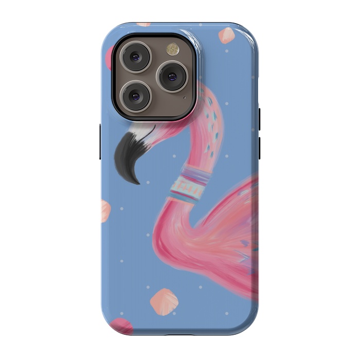iPhone 14 Pro StrongFit Fancy Flamingo by Noonday Design