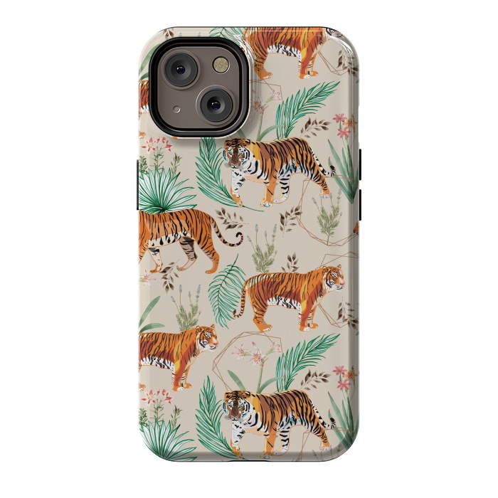 iPhone 14 StrongFit Tropical and Tigers by Uma Prabhakar Gokhale