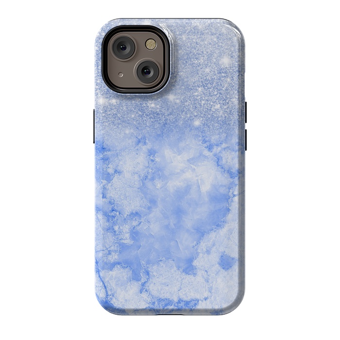 iPhone 14 StrongFit Glitter on Sky Blue Agate by  Utart