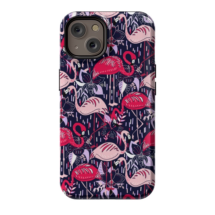 iPhone 14 StrongFit Fantasy Flamingos  by Tigatiga