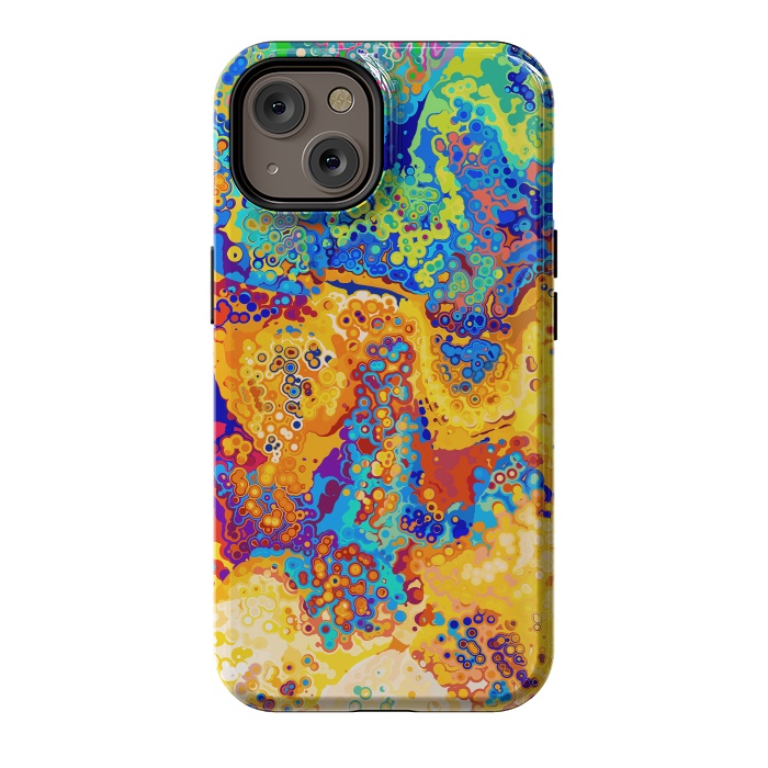 iPhone 14 StrongFit Colorful Cells Pattern Design by Art Design Works
