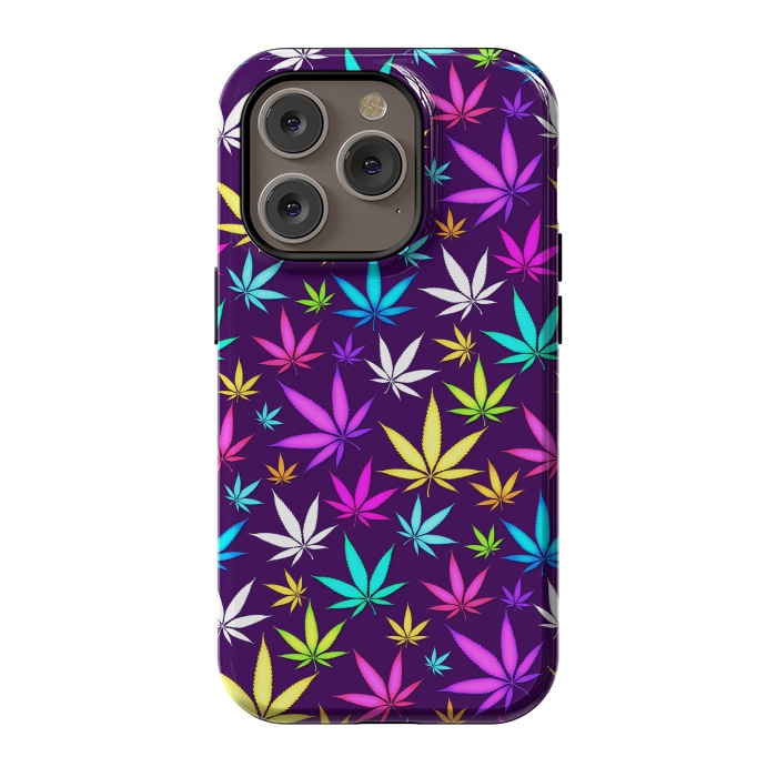 iPhone 14 Pro StrongFit Colorful Weed Pattern by Art Design Works