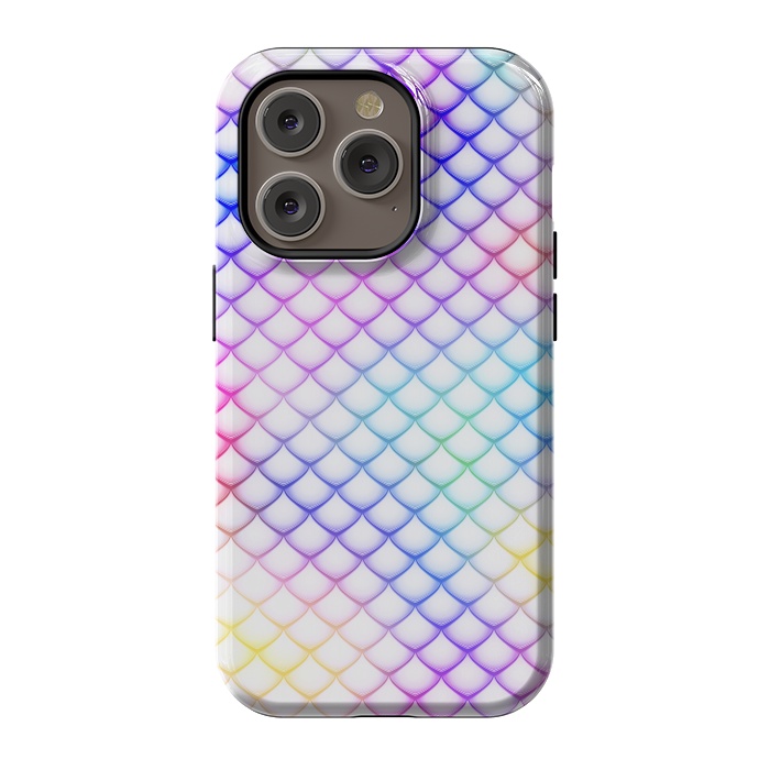 iPhone 14 Pro StrongFit Colorful Mermaid Scales by Art Design Works
