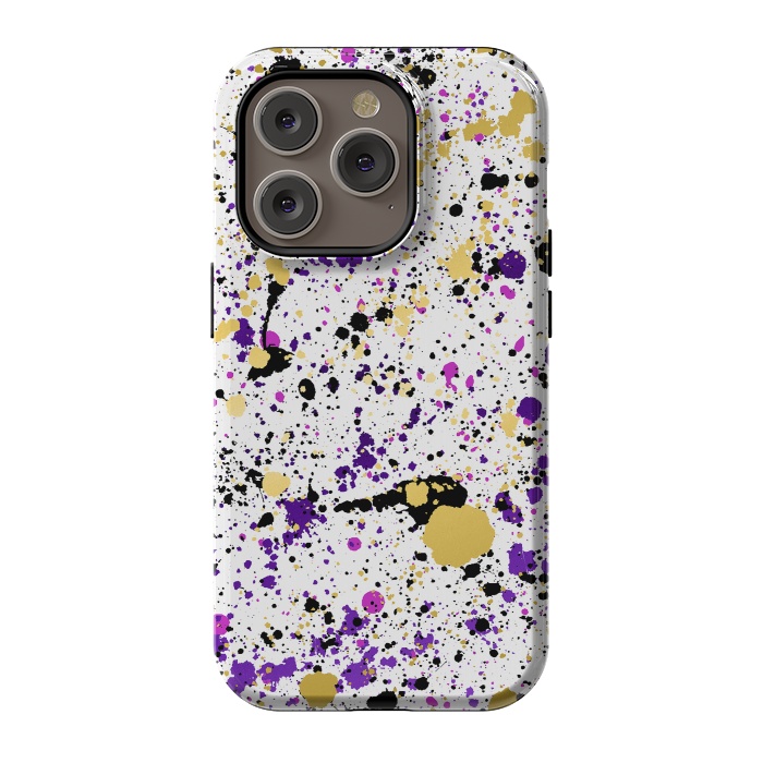 iPhone 14 Pro StrongFit Colorful Paint Splatter by Art Design Works