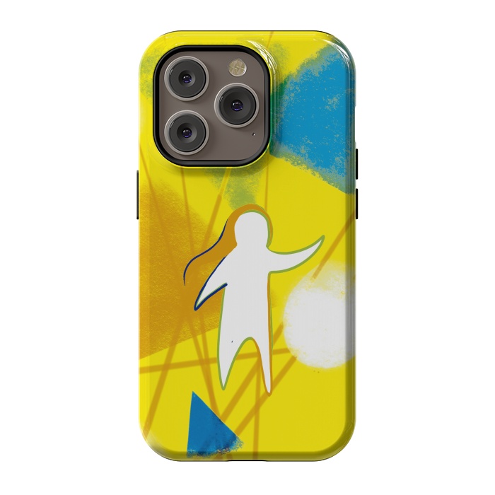 iPhone 14 Pro StrongFit Yellow Geometric by Eva Fandiño