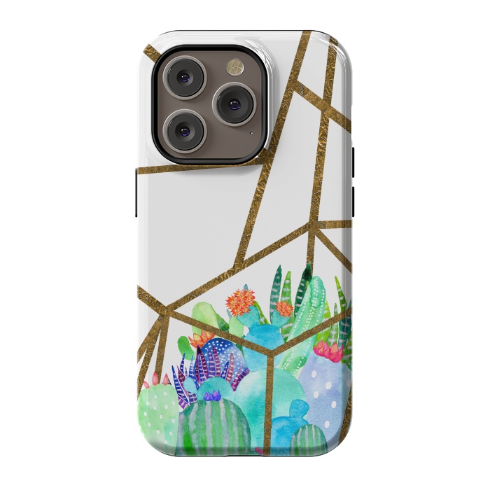 iPhone 14 Pro StrongFit Cactus Earth Terrarium  by Amaya Brydon