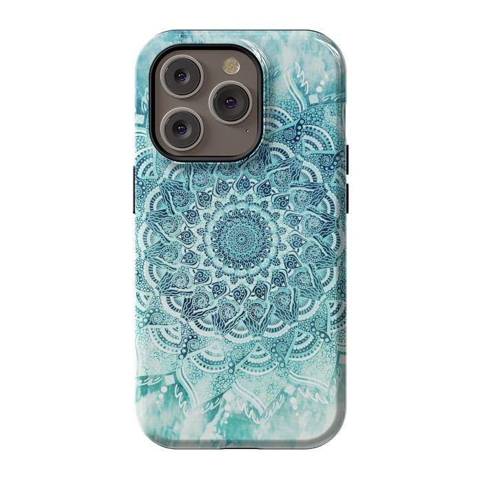 iPhone 14 Pro StrongFit Mandala turquoise by Jms