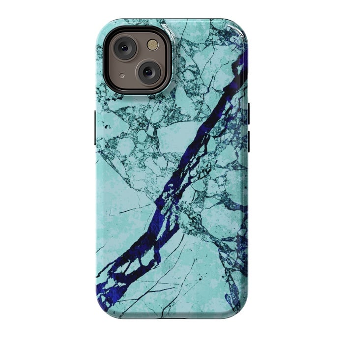 iPhone 14 StrongFit Turquoise blue marble by Oana 