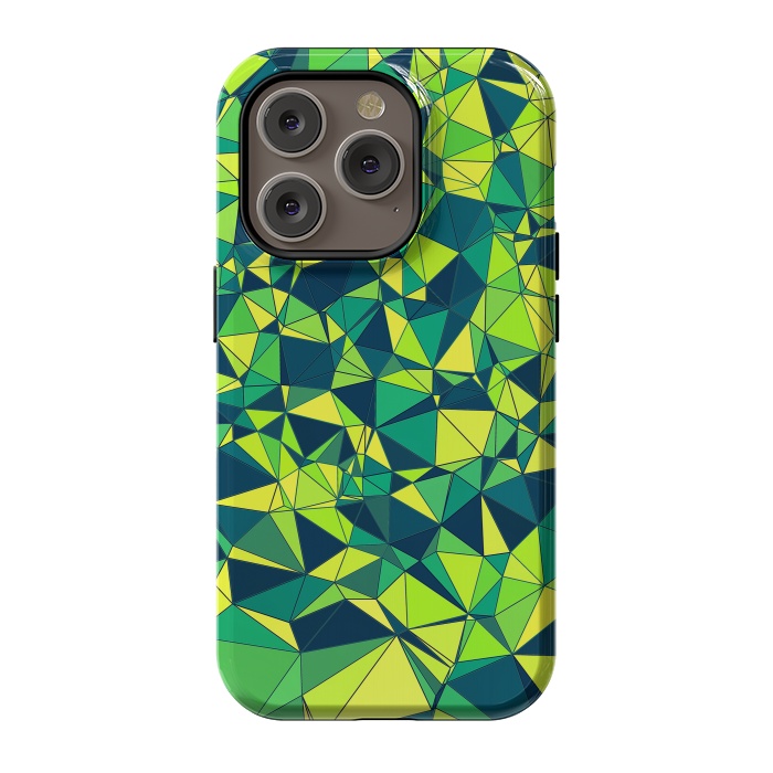 iPhone 14 Pro StrongFit Green Low Poly Design by Art Design Works